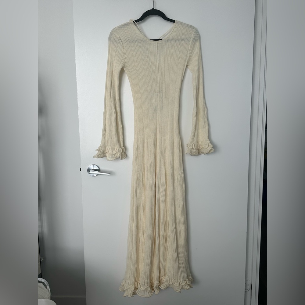 H&M Cream Long Sleeve Dress